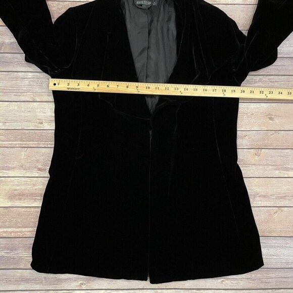 Lafayette 148 Velvet Blazer Jacket Open Front Cascade - Picture 4 of 10